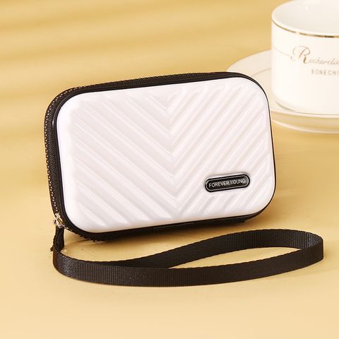 Women's Letter Stripe ABS PC Zipper Wallets