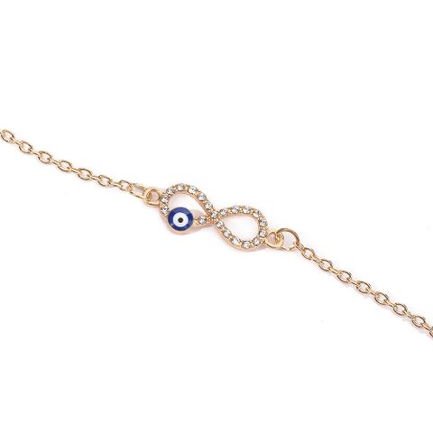 Vintage Style Simple Style Classic Style Number Eye Alloy Plating K Gold Plated Women's Anklet