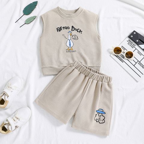 Casual Sports Cartoon Polyester Boys Clothing Sets