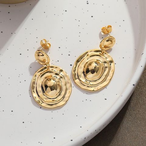 1 Pair Simple Style Classic Style Pentagon Geometric Butterfly Plating Metal Copper Brass Gold Plated Dangling Earrings