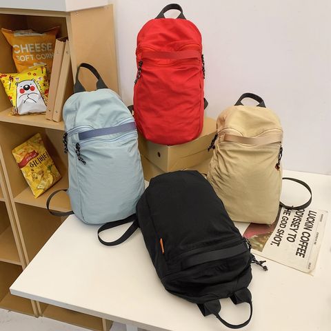 Medium Waterproof 19 Inch Solid Color Travel Daily School Backpack