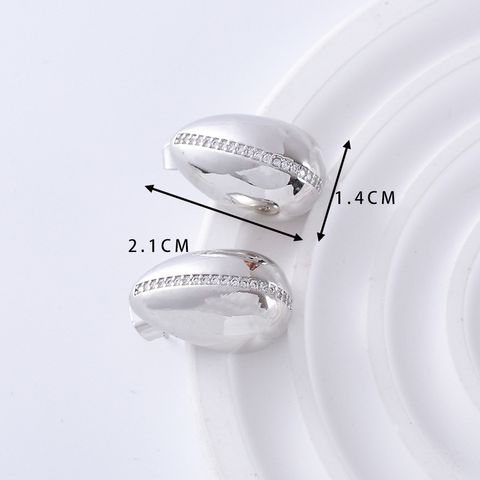 1 Pair Simple Style Classic Style Solid Color Plating Inlay Copper Zircon 18K Gold Plated Ear Studs