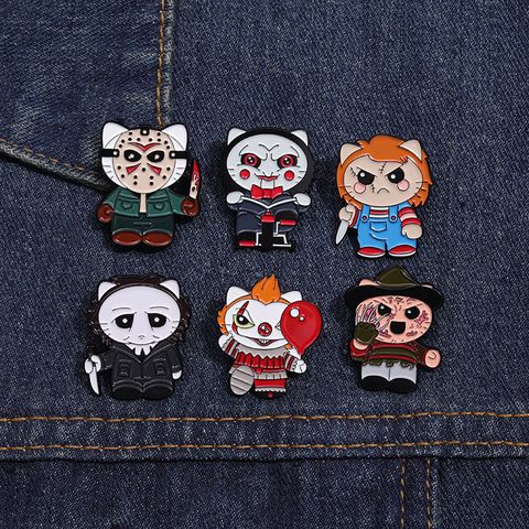 Cartoon Style Cowboy Style Animal Cartoon Character Skull Alloy Stamping Stoving Varnish Plating Women's Brooches