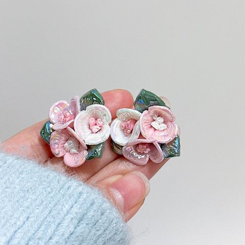 Elegant Sweet Rose Ceramics Plating Women's Drop Earrings 12 Pairs 1 Pair 6 Pairs