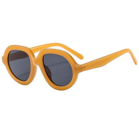 Estilo Simple Color Sólido C.A. Marco Ovalado Fotograma Completo Gafas De Sol Mujer
