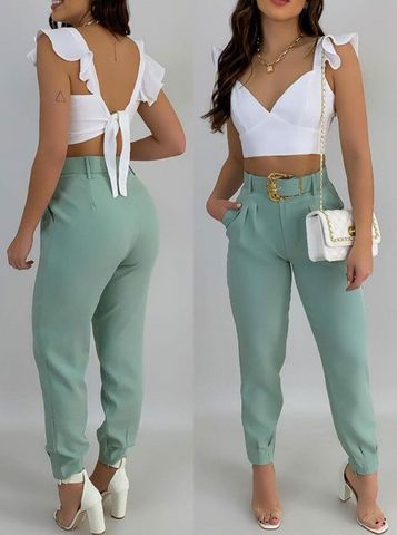 Daily Women's Sexy Solid Color Polyester Bowknot Pants Sets Pants Sets