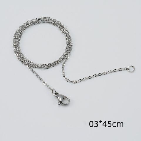 Simple Style Solid Color Stainless Steel Chain 18k Gold Plated Necklace