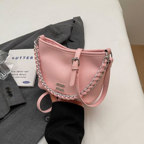 Women's Small Pu Leather Letter Classic Style Streetwear Zipper Crossbody Bag