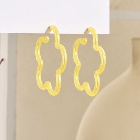 1 Pair Simple Style Heart Shape Flower Arylic Earrings