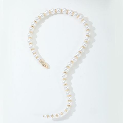 Imitation Pearl Simple Style Classic Style Beaded Round Necklace