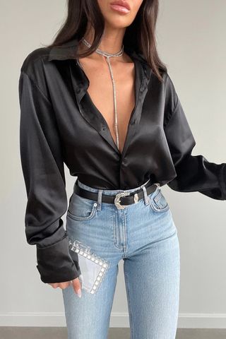 Women's Blouse Long Sleeve Blouses Button Elegant Solid Color