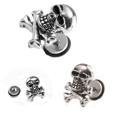 1 Piece Ear Cartilage Rings & Studs Punk Simple Style Skull Titanium Steel Ear Cartilage Rings & Studs