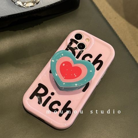 Plastic Heart Shape Sweet Phone Accessories