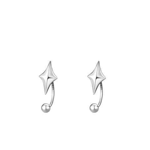 1 Pair Simple Style Star Sterling Silver Ear Studs