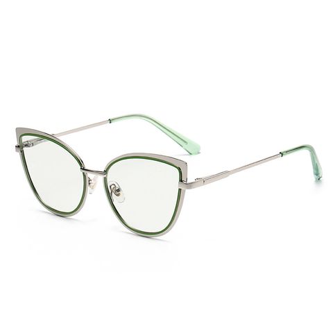 Simple Style Classic Style Color Block Ac Cat Eye Full Frame Glasses