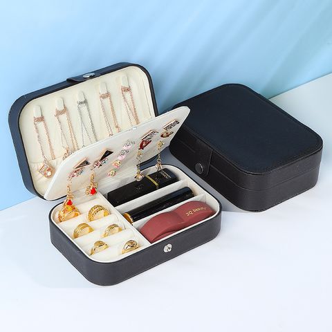 Simple Style Classic Style Solid Color Pvc Jewelry Boxes