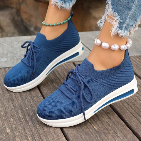 Women's Basic Sports Solid Color Round Toe Sports Shoes