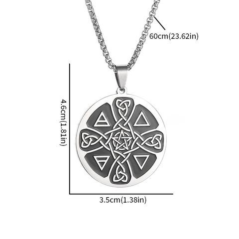 201 Stainless Steel Simple Style Plating Celtic Knot Pendant Necklace