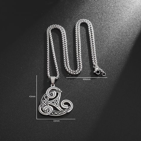 201 Stainless Steel Casual Simple Style Celtic Knot Moon Pendant Necklace
