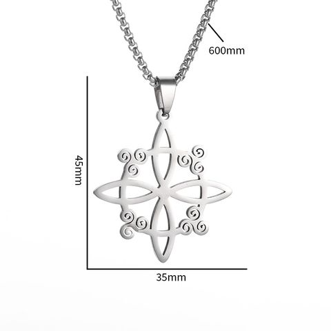 201 Stainless Steel Simple Style Plating Celtic Knot Pendant Necklace