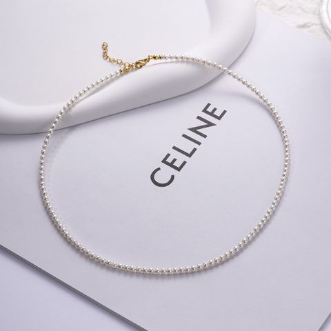 IG Style Geometric Imitation Pearl Titanium Steel Beaded Plating Women's Necklace