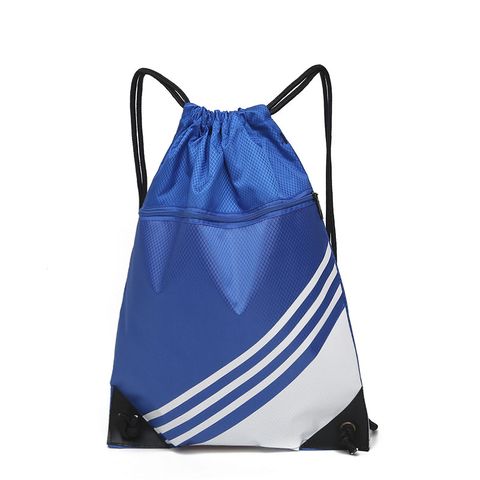 Waterproof Stripe Casual Daily Drawstring Backpack