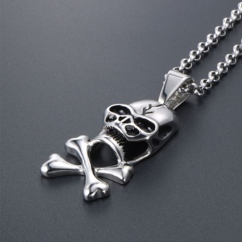 Personalized Fashion Skull Pendant Men's And Women's Necklace Stainless Steel Pendant Trendy Retro Punk Jewelry