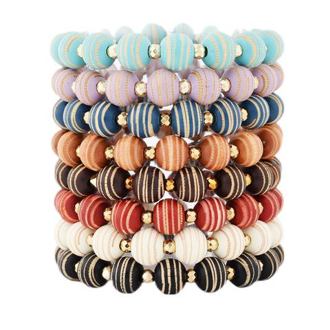 Bohemian Geometric Wooden Beads Beaded Unisex Bracelets
