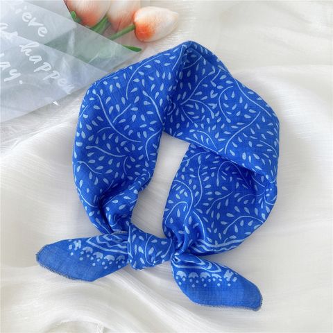 Women's Preppy Style Sweet Pastoral Printing Cotton And Linen Printing Bandanas