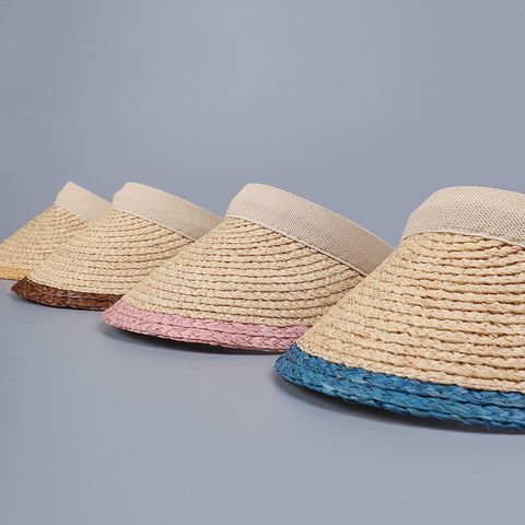 Women's Basic Simple Style Geometric Wide Eaves Sun Hat