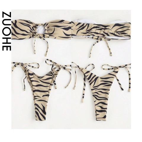 Women's Leopard 2 Pieces Set Bikinis Swimwear