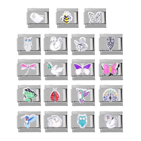 304 Stainless Steel Simple Style Plating Swan Butterfly Bird Wristband