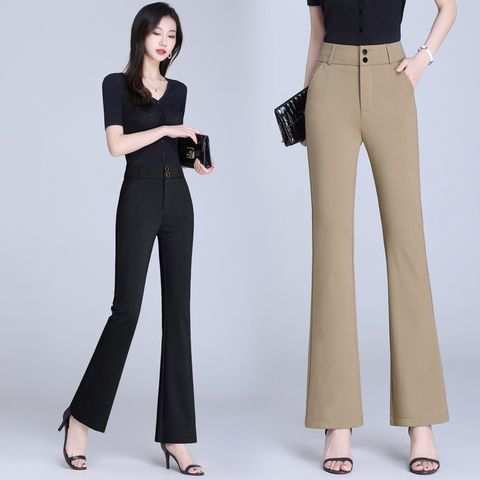 Women's Daily Simple Style Solid Color Full Length Casual Pants Flared Pants