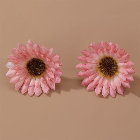 1 Pair Cute Sweet Flower Cloth Ear Studs