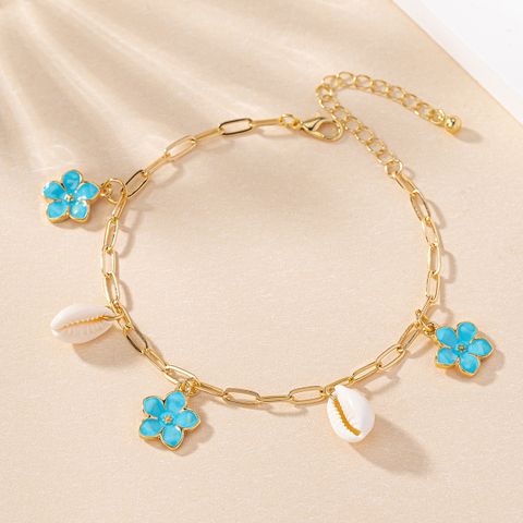 Vacation Sweet Heart Shape Alloy Iron Wholesale Anklet