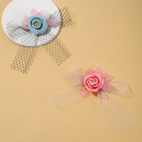 Women's Elegant Sweet Flower Bow Knot Synthetic Fibre Pearl Hair Clip
