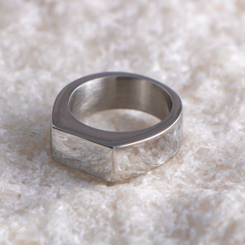 Simple Style Solid Color 304 Stainless Steel Unisex Rings