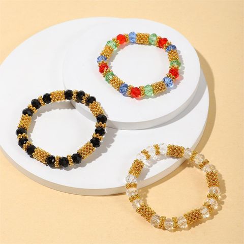 Casual Simple Style Color Block CCB Glass Beaded Women's Bracelets