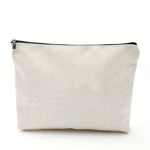 Classic Style Letter Plant Linen Square Makeup Bags