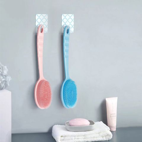 Casual Solid Color Plastic Silica Gel Bath Brush