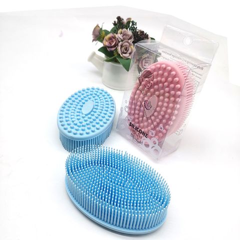 Simple Style Solid Color Silica Gel Bath Brush