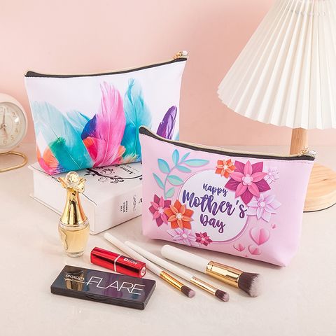 Classic Style Flower Pu Leather Square Makeup Bags