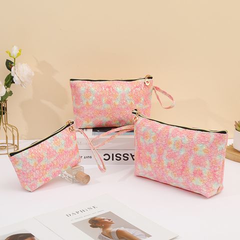Classic Style Solid Color Lace Square Makeup Bags
