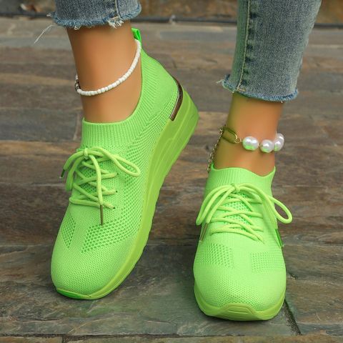 Women's Sports Solid Color Round Toe Casual Shoes