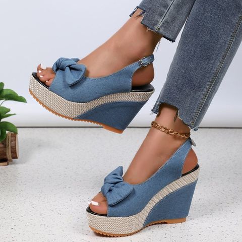 Women's Casual Solid Color Round Toe Peep Toe Sandals