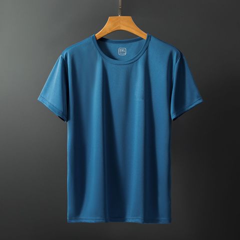 Men's Solid Color Casual Round Neck Short Sleeve Regular Fit Men's T-shirt