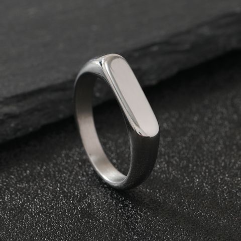 Gothic Cool Style Geometric Solid Color Titanium Steel Plating Men's Rings