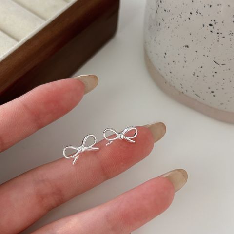 Sweet Simple Style Bow Knot Sterling Silver Plating Women's Bracelets Earrings Necklace