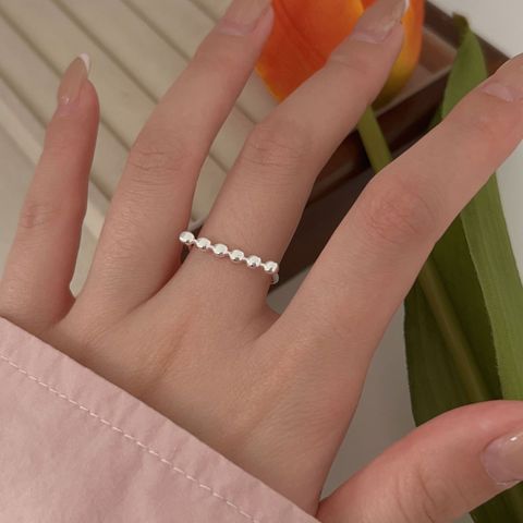 Sterling Silver Simple Style Plating Geometric Open Rings