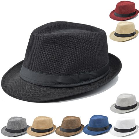 Unisex Modern Style Classic Style Geometric Curved Eaves Sun Hat Fedora Hat